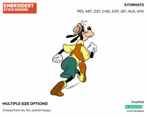 Walking Away - Disney's Goofy - Embroidery Design in 3 sizes & 8 formats