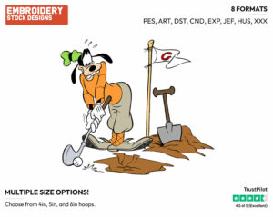 Playing Golf - Disney's Goofy - Embroidery Design in 3 sizes & 8 formats