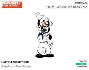 Goofy The Sailor - Disney's Goofy - Embroidery Design in 3 sizes & 8 formats
