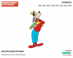 Dressed For Winter - Disney's Goofy - Embroidery Design in 3 sizes & 8 formats
