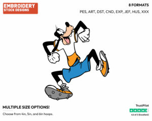 Excited Goofy - Disney's Goofy - Embroidery Design in 3 sizes & 8 formats