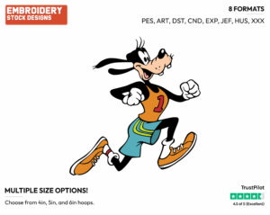 Running - Disney's Goofy - Embroidery Design in 3 sizes & 8 formats