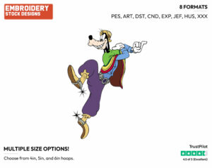 Goofy - Disney's Goofy - Embroidery Design in 3 sizes & 8 formats