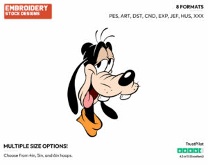 Goofy's Silly Face - Disney's Goofy - Embroidery Design in 3 sizes & 8 formats