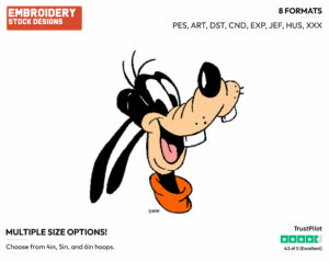 Goofy's Smiling Face - Disney's Goofy - Embroidery Design in 3 sizes & 8 formats