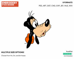 Goofy's Face - Disney's Goofy - Embroidery Design in 3 sizes & 8 formats