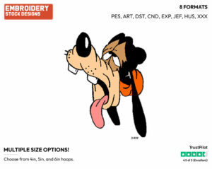 Sick Goofy - Disney's Goofy - Embroidery Design in 3 sizes & 8 formats