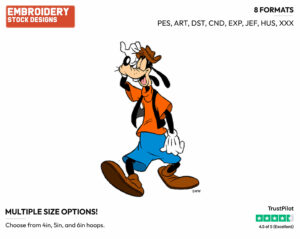 Goofy - Disney's Goofy - Embroidery Design in 3 sizes & 8 formats