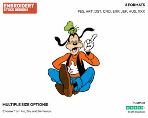 Laughing - Disney's Goofy - Embroidery Design in 3 sizes & 8 formats