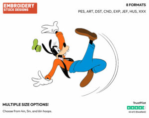 Slipping - Disney's Goofy - Embroidery Design in 3 sizes & 8 formats