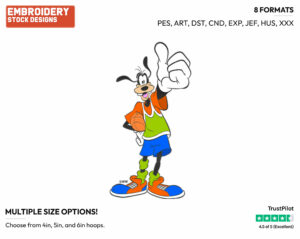 Thumbs Up - Disney's Goofy - Embroidery Design in 3 sizes & 8 formats