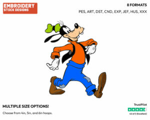 Goofy On A Walk - Disney's Goofy - Embroidery Design in 3 sizes & 8 formats