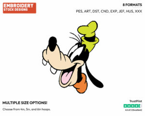 Goofy's Smiling Face - Disney's Goofy - Embroidery Design in 3 sizes & 8 formats