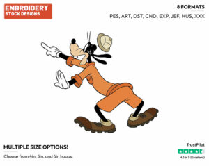 Pointing - Disney's Goofy - Embroidery Design in 3 sizes & 8 formats
