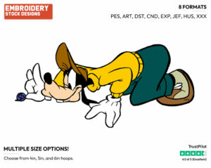 Playing Marbles - Disney's Goofy - Embroidery Design in 3 sizes & 8 formats