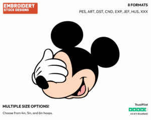 Mickey's Laughing Face - Disney's Mickey Mouse - Embroidery Design in 3 sizes & 8 formats