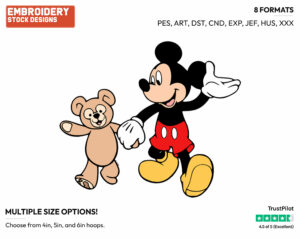 Walking With Duffy The Bear - Disney's Mickey Mouse - Embroidery Design in 3 sizes & 8 formats