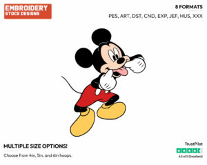 Making A Funny Face - Disney's Mickey Mouse - Embroidery Design in 3 sizes & 8 formats