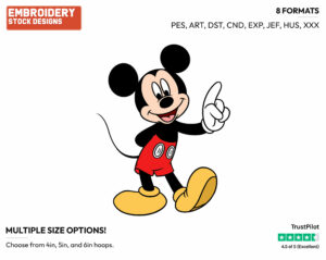 Mickey Mouse - Disney's Mickey Mouse - Embroidery Design in 3 sizes & 8 formats