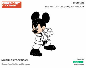 Mickey Mouse Doing Karate - Disney's Mickey Mouse - Embroidery Design in 3 sizes & 8 formats
