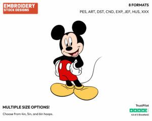 Standing With His Hands On His Hips - Disney's Mickey Mouse - Embroidery Design in 3 sizes & 8 formats