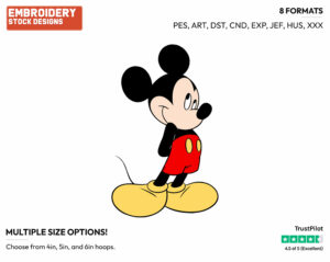 Looking Up - Disney's Mickey Mouse - Embroidery Design in 3 sizes & 8 formats
