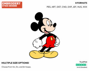 Mickey Mouse - Disney's Mickey Mouse - Embroidery Design in 3 sizes & 8 formats