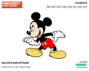 Mickey Mouse - Disney's Mickey Mouse - Embroidery Design in 3 sizes & 8 formats