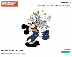 Mickey The Magician - Disney's Mickey Mouse - Embroidery Design in 3 sizes & 8 formats
