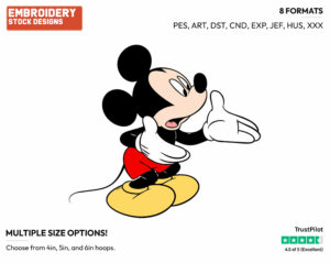 Mickey Explaining - Disney's Mickey Mouse - Embroidery Design in 3 sizes & 8 formats