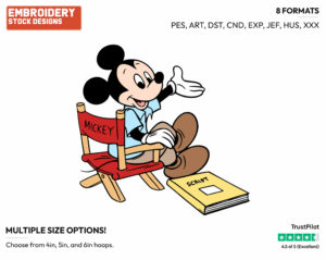 Mickey Mouse The Actor - Disney's Mickey Mouse - Embroidery Design in 3 sizes & 8 formats