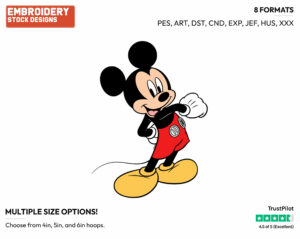 Mickey Mouse - Disney's Mickey Mouse - Embroidery Design in 3 sizes & 8 formats