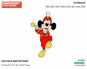 Mickey Leading Parade - Disney's Mickey Mouse - Embroidery Design in 3 sizes & 8 formats