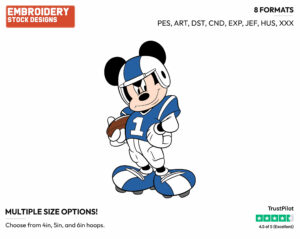 Mickey Standing With Football - Disney's Mickey Mouse - Embroidery Design in 3 sizes & 8 formats