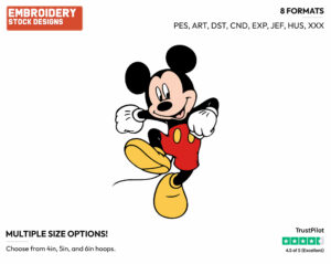 Cheerful Mickey - Disney's Mickey Mouse - Embroidery Design in 3 sizes & 8 formats