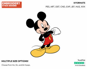 Mickey Winking - Disney's Mickey Mouse - Embroidery Design in 3 sizes & 8 formats