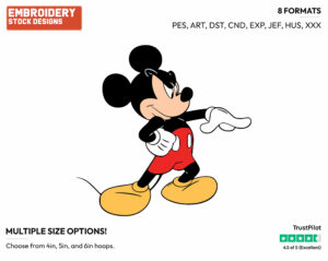 Stern Mickey Mouse Pointing - Disney's Mickey Mouse - Embroidery Design in 3 sizes & 8 formats