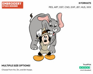 Safari Mickey, Baby Elephant - Disney's Mickey Mouse - Embroidery Design in 3 sizes & 8 formats