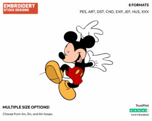 Dancing - Disney's Mickey Mouse - Embroidery Design in 3 sizes & 8 formats