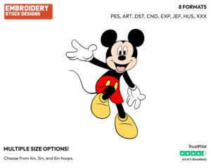 Mickey Mouse - Disney's Mickey Mouse - Embroidery Design in 3 sizes & 8 formats