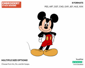 Mischievous Mickey Mouse - Disney's Mickey Mouse - Embroidery Design in 3 sizes & 8 formats
