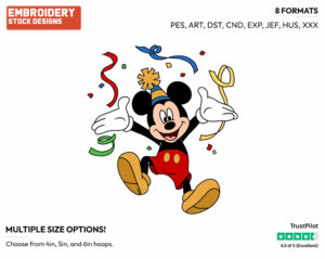 Mickey Mouse Party - Disney's Mickey Mouse - Embroidery Design in 3 sizes & 8 formats