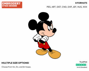 Mickey Mouse - Disney's Mickey Mouse - Embroidery Design in 3 sizes & 8 formats