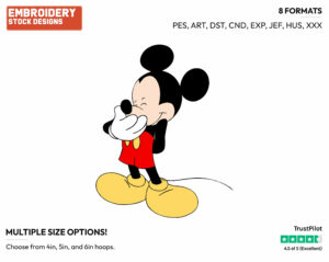Laughing - Disney's Mickey Mouse - Embroidery Design in 3 sizes & 8 formats