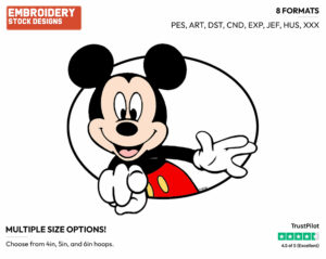 Mickey Mouse Pointing His Finger At You - Disney's Mickey Mouse - Embroidery Design in 3 sizes & 8 formats