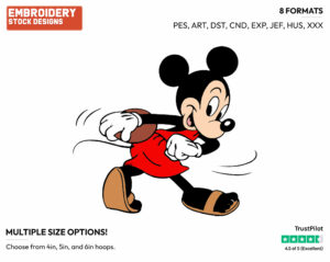 Throwing The Discus - Disney's Mickey Mouse - Embroidery Design in 3 sizes & 8 formats