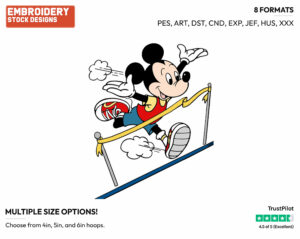 Running Marathon - Disney's Mickey Mouse - Embroidery Design in 3 sizes & 8 formats
