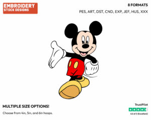 Mickey Mouse - Disney's Mickey Mouse - Embroidery Design in 3 sizes & 8 formats