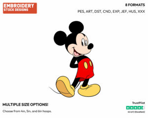 Mickey Mouse - Disney's Mickey Mouse - Embroidery Design in 3 sizes & 8 formats