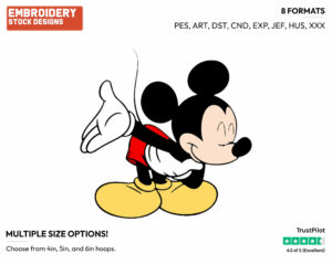 Bowing - Disney's Mickey Mouse - Embroidery Design in 3 sizes & 8 formats